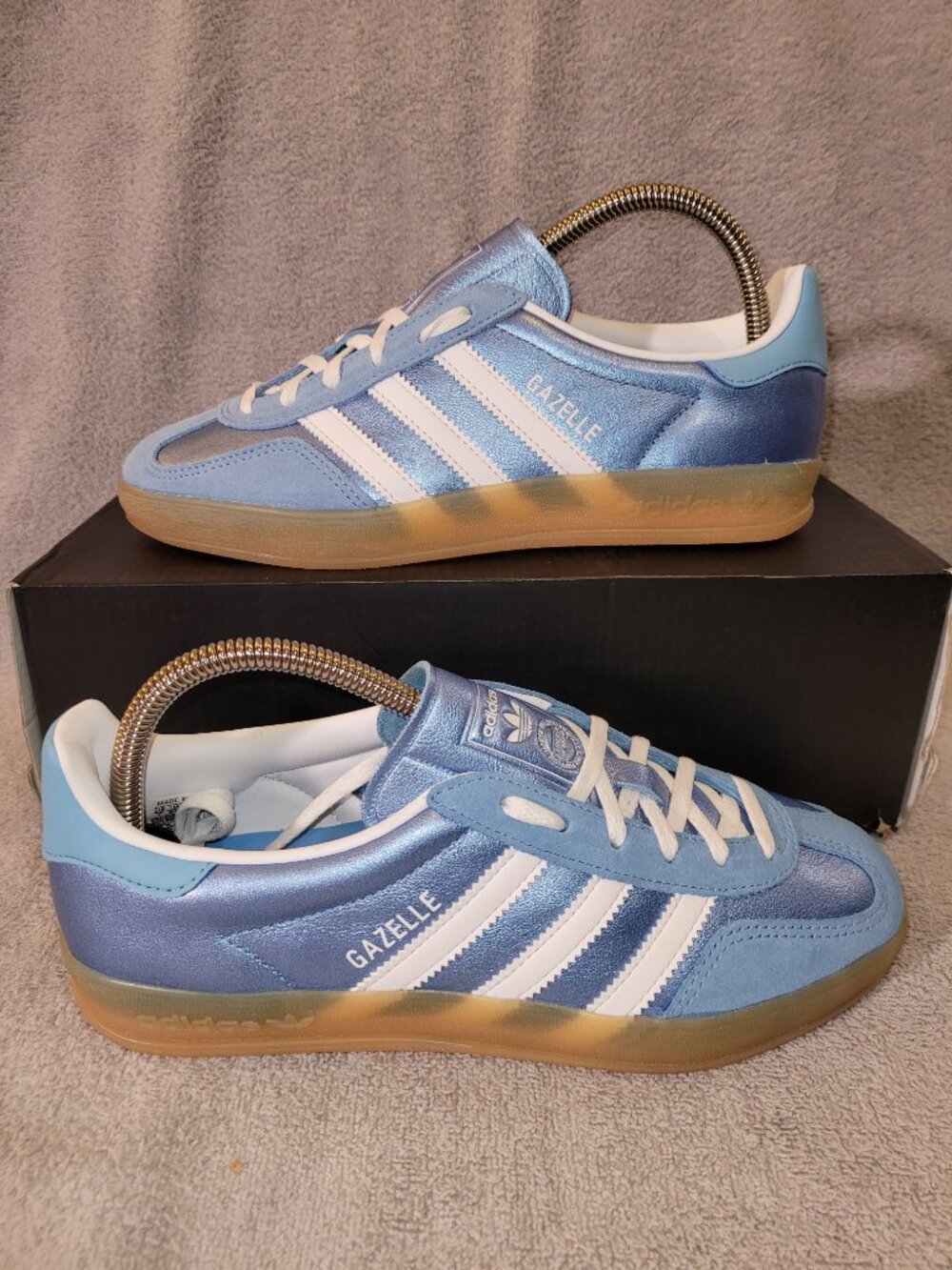 Adidas Gazelle Women's Size 7 Blue Cloud White Tan Gum Sneakers JS1407 (#3100)